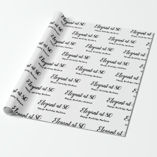 Papel De Presente 80 Birthday Elegant no 80 Personalize