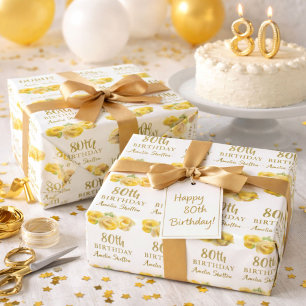 Papel De Presente 80 Floral de Rosas Amarelas