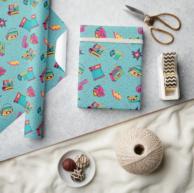 Papel De Presente 80s Themed Wrapping Paper (Artesanato)