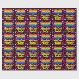 Papel De Presente 80th Birthday: Loving Hearts Pattern, Rainbow # 80