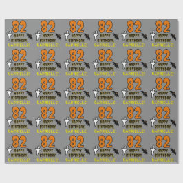 Papel De Presente 82º Aniversário: Tema do Dia das Bruxas, Nome Pers