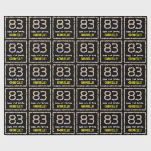 Papel De Presente 83.o aniversário: Número de Flores, Nome Personali