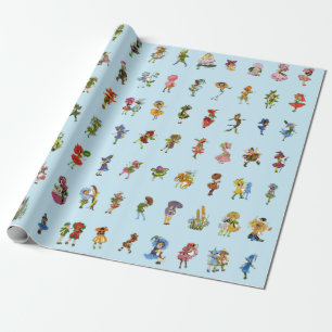Papel De Presente 84 Crianças com Flor