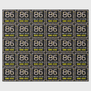 Papel De Presente 86.o aniversário: Número de Flores, Nome Personali