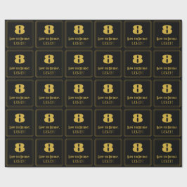 Papel De Presente 8.º Aniversário - Art Deco Inspira "8" & Nome