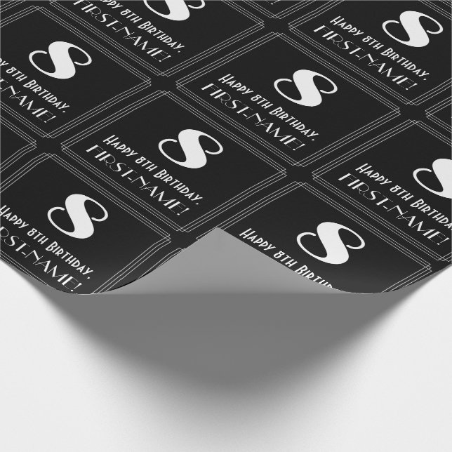 Papel De Presente 8.º aniversário - Art Deco Inspirou "8" (Ponta)