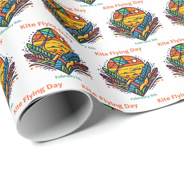 Papel De Presente 8 de fevereiro - Dia do Voo da pipa (Ponta do rolo)