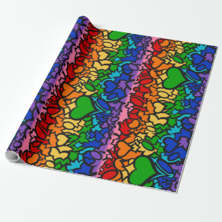 Papel De Presente 8-Sripe Rainbow Pride Squiggle