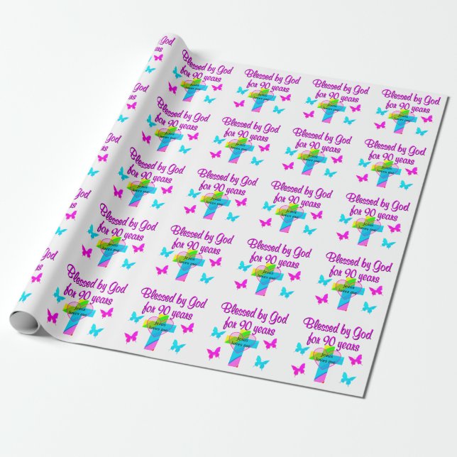 PAPEL DE PRESENTE 90 BIRTHDAY REYER (Desenrolado)