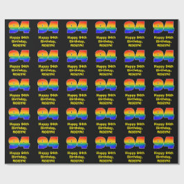 Papel De Presente 94.º aniversário: Divertido e Colorido Arco-Íris I