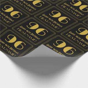Papel De Presente 96º aniversário ~ Art Deco Inspirou o "96", nome