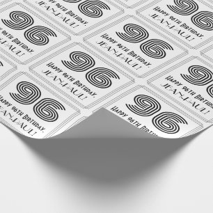Papel De Presente 96.º aniversário: Art Deco Inspira Estilo 96 + Nom