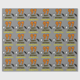 Papel De Presente 97.º aniversário: Tema do Dia das Bruxas assustado