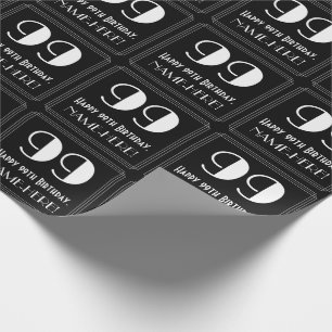 Papel De Presente 99º aniversário - Art Deco Inspirou "99", nome