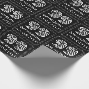 Papel De Presente 99.o Aniversário: Olhar inspirado art deco "99"