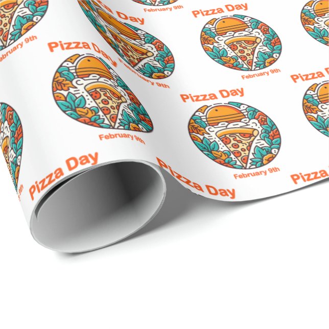Papel De Presente 9 de fevereiro - Dia da Pizza (Ponta do rolo)