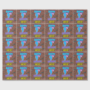 Papel De Presente 9.o Aniversário: Divertido, Grafite Urbano Inspir