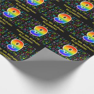 Papel De Presente 9.o aniversário: Símbolos Musicais Coloridos, Ra
