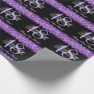 Papel De Presente A 18a festa de aniversário elegante Sparkles roxo