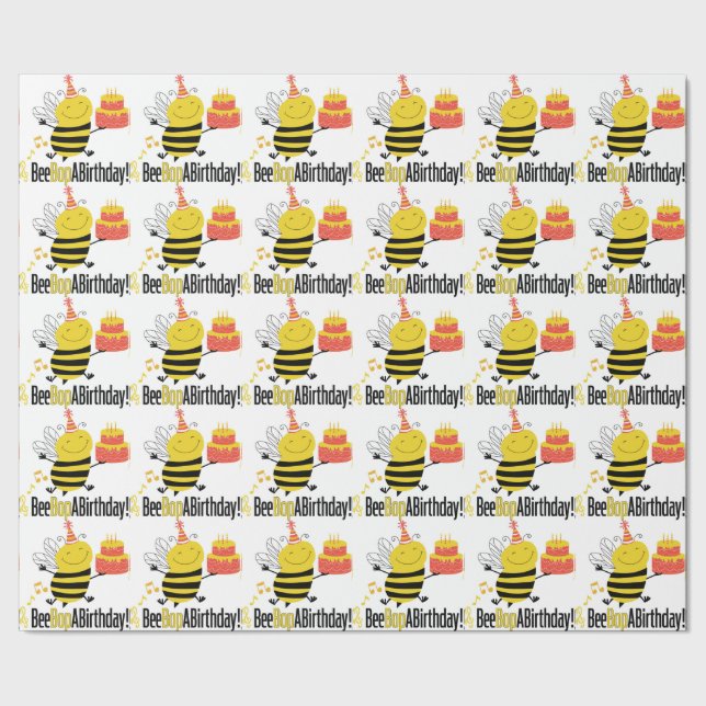 Papel De Presente A abelha Bop um aniversário (Barra)