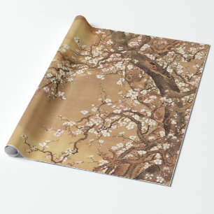 Papel De Presente A ameixa japonesa floresce à lua