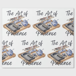 Papel De Presente A Arte da Ilustração de Caligrafia Paciente