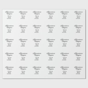 Papel De Presente A aventura começa nome do casal data simples