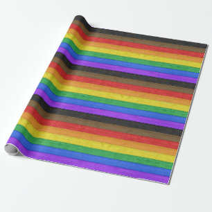 Papel De Presente A bandeira orgulho gay inclusiva de SlipperyJoe é 