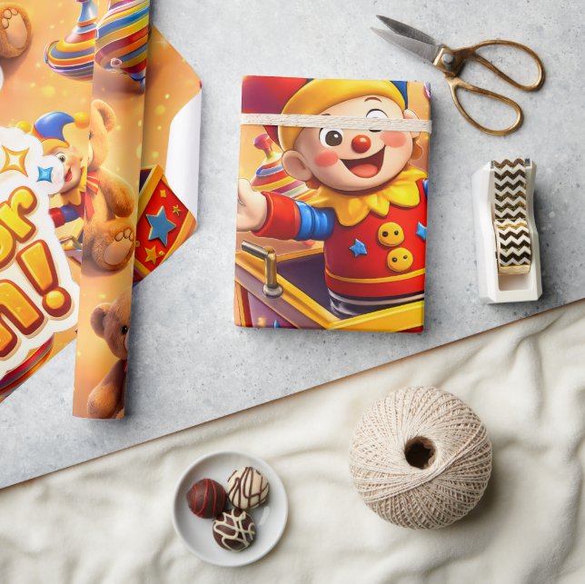 Papel De Presente A caixa de brinquedos premium dourada embrulho par (Artesanato)