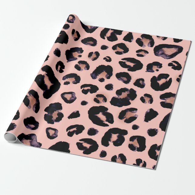 Papel De Presente A cinza preta de Leopardo-da-neve beige um fundo s (Desenrolado)