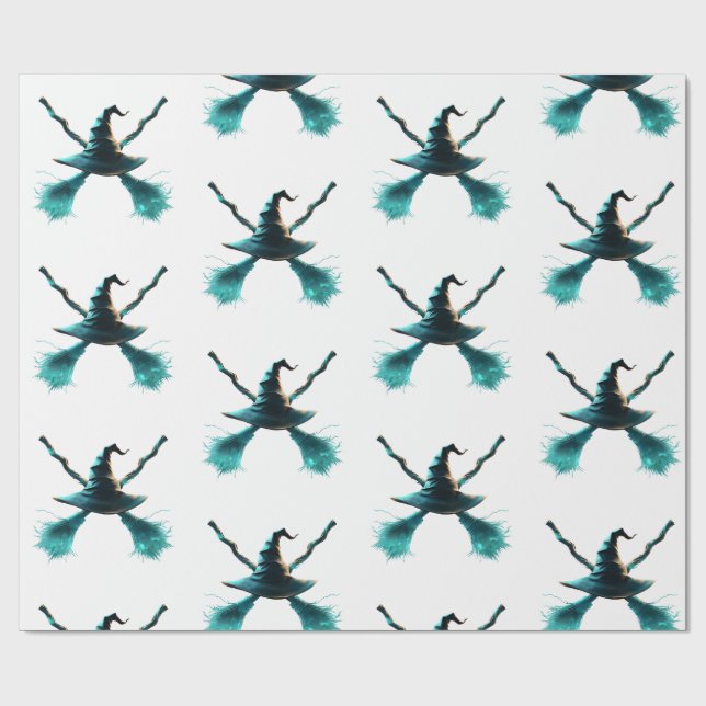 Papel De Presente A Cruz da Bruxa Fundo Branco (Aberto)