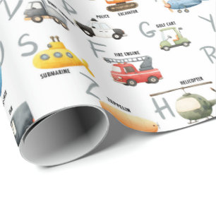 Papel De Presente A é para Avião B é para Ônibus - abc transporte