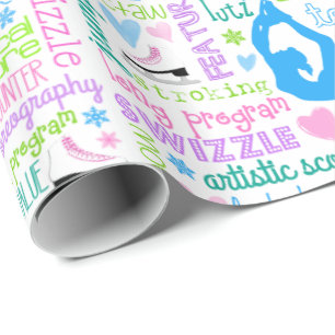 Papel De Presente A figura patinador Pastel exprime a tipografia