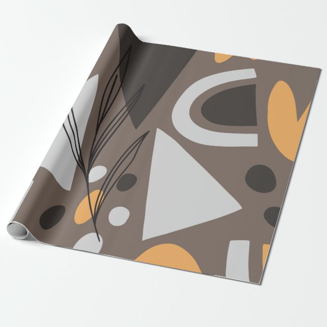 Papel De Presente A forma simples moderna forma um design de padrão  (Desenrolado)