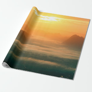 Papel De Presente A foto da paisagem, o belo nevoeiro do mar pela ma