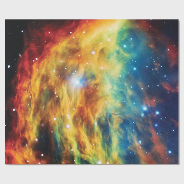 Papel De Presente A Foto do Espaço Exterior da Nebulosa Medusa Hubbl (Aberto)