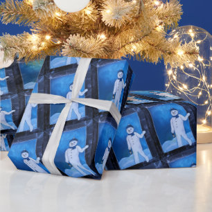 Papel De Presente A Fuga do Boneco de Neve Pintura por Alfred Fox