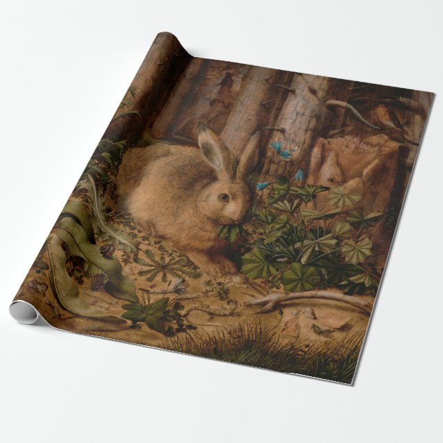 Papel De Presente A Hare in the Forest (por Hans Hoffmann) (Desenrolado)