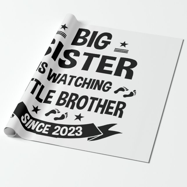 Papel De Presente A irmãzinha cuida do irmão mais velho. (Desenrolado)