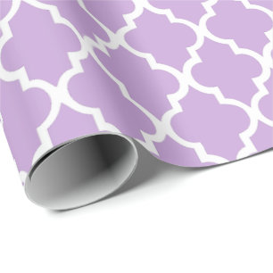 Papel De Presente A lavanda Quatrefoil telha o teste padrão