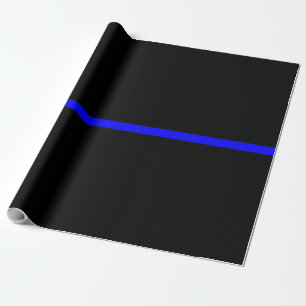 Papel De Presente A Linha Azul Fino Simbólica Horizontal Preta