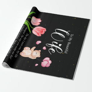 Papel De Presente À Minha Linda Esposa De Flor Marido