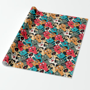 Papel De Presente A multidão de gatos