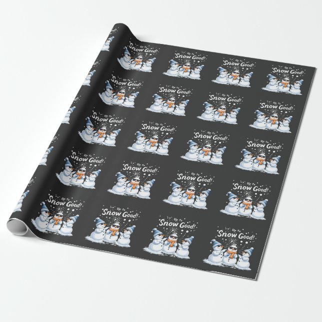 Papel De Presente À Neve Bom Snowman Engraçado Natal (Desenrolado)
