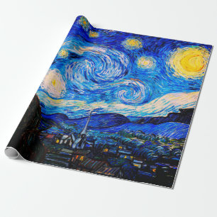Papel De Presente A Noite Estrelada de Vincent Van Gogh