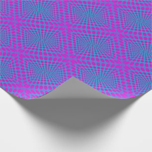 Papel De Presente A Op-Arte pontilha o roxo e o azul