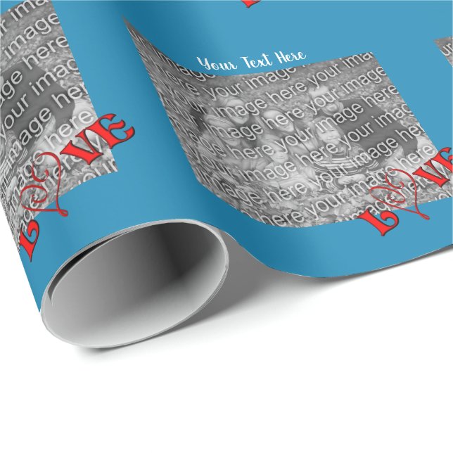 Papel De Presente A Palavra Love Photo Frame Modelo (Ponta do rolo)