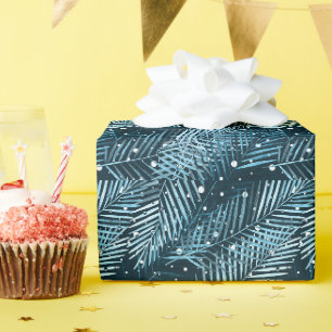 Papel De Presente A palma da mão fica azul com bolinhas brancas.