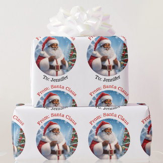 Papel De Presente A partir de Papais noeis, adicione o nome do filho