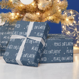 Papel De Presente A PAZ DE Natal Sobre O Texto Da Terra Sobre Estrel
